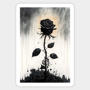 Black Rose Goth Gothic Dark Romance Design Sticker